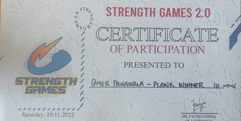 Prize in Plank Sports – Omer Panawala